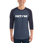 Angrymo 3/4 Sleeve Raglan Shirt - Heather Denim/navy / Xs