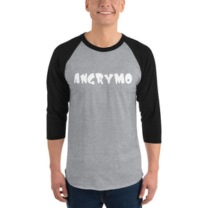 Angrymo 3/4 Sleeve Raglan Shirt - Heather Grey/black / Xs